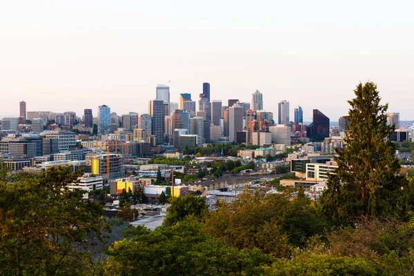 Downtown Seattle Amanhecer Estado Washington Eua — Fotografia de Stock