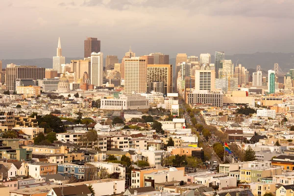 Castro Kvarter Med Downtown Skyline San Francisco Kalifornien Usa — Stockfoto