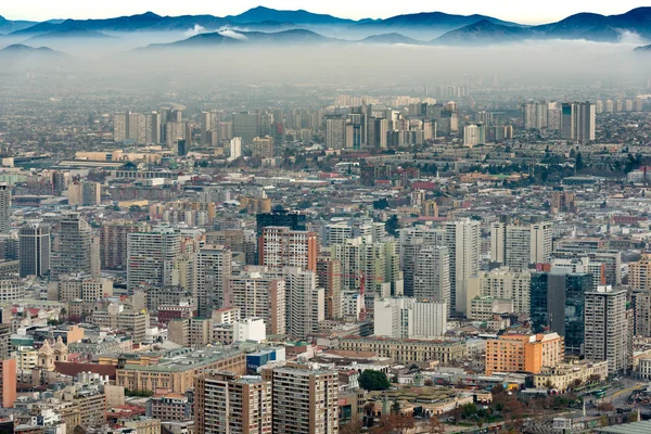 Santiago Region Metropolitana Chile Lipca 2018 Warstwy Smogu Obejmuje Centrum — Zdjęcie stockowe