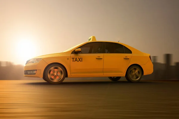 Tellow タクシーの レンダリング — ストック写真