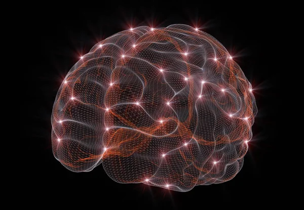 Рендеринг Концептуального Изображения Представляющего Нейронные Сети Искусственном Интеллекте — стоковое фото