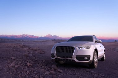 Şili'de Atacama Çölü'nde bir Suv 3d render