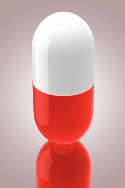 胶囊中药物的3D渲染 — 图库照片