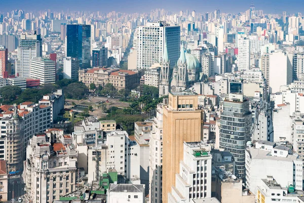 Vista Elevada Del Centro Sao Paulo Brasil — Foto de Stock