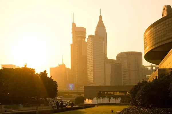 Shanghai Huangpu District China November 2008 Skyline Office Buildings Renmin — Stock Photo, Image