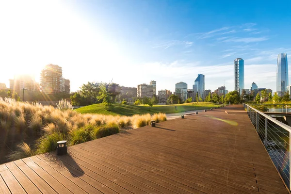 Skyline Der Gebäude Den Bezirken Vitacura Und Providencia Vom Parque — Stockfoto