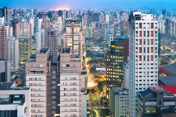 Міський Пейзаж Сан Паулу Сутінках Бразилія Південна Америка — стокове фото