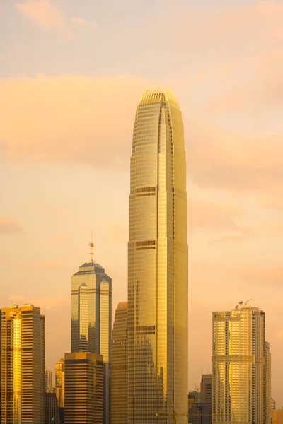 Skyline Victoria Harbour Hong Kong Island Sunset China Asia — Stock Photo, Image