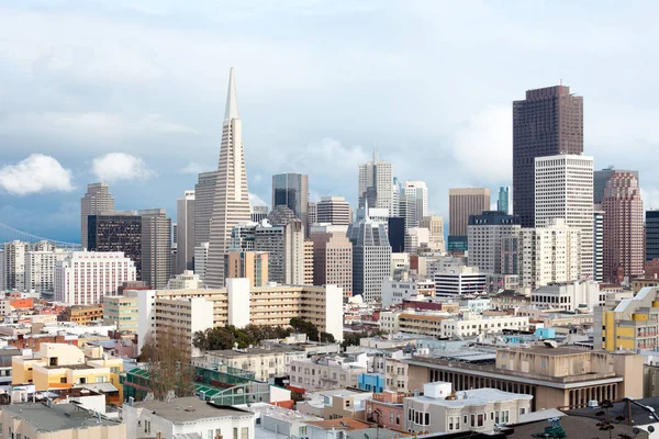 Skyline Des Finanzdistrikts Und North Beach Nachbarschaft San Francisco Kalifornien — Stockfoto