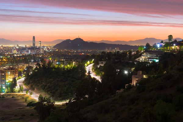 Panoramic View Santiago Chile Las Condes Vitacura Districts Wealthy Neighborhood — Stock Photo, Image