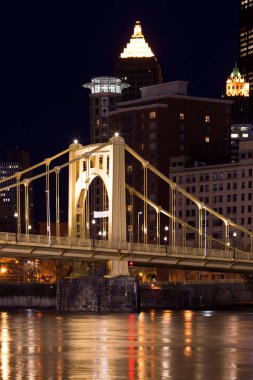Roberto Clemente Bridge over Allegheny River, Pittsburgh, Pennsylvania, USA clipart