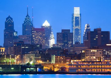 Philadelphia şehir merkezinin silüeti, Pennsylvania, ABD