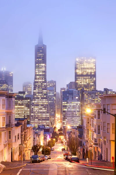 Skyline Financial District Skymningen San Francisco Kalifornien Usa — Stockfoto