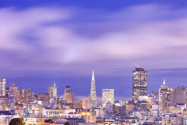 Downtown Skyline San Francisco Night California Stany Zjednoczone Ameryki — Zdjęcie stockowe