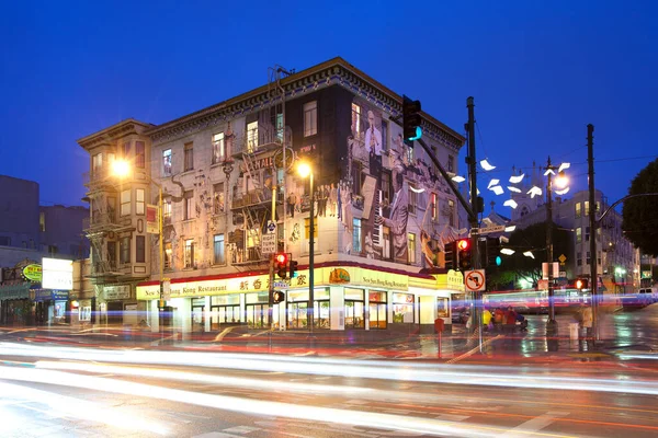 San Francisco California Verenigde Staten Schilderde Muurschildering Gebouw San Franciscos — Stockfoto