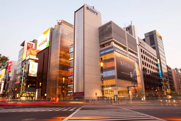 Ginza Tokio Kanto Region Honshu Japonsko Asie Špičkové Obchody Křižovatce — Stock fotografie