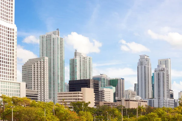 Skyline Apartment Buildings City Downtown Miami Florida Estados Unidos — Foto de Stock