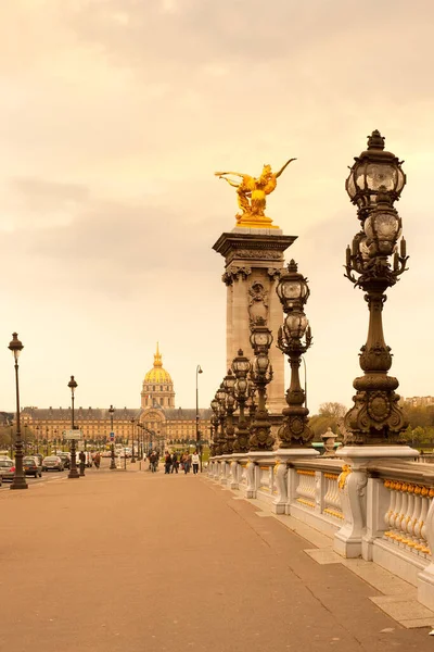 Parigi Francia Dettaglio Pont Alexandre Iii Hotel Des Invalides — Foto Stock