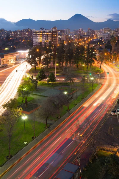 Дорожні Світлофори Житловому Районі Районі Лас Кондес Сантьяго Чіл — стокове фото
