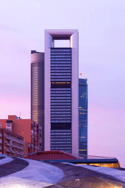 马德里 西班牙 马德里最高的建筑 在Paseo Castellana大街被称为四座塔 — 图库照片