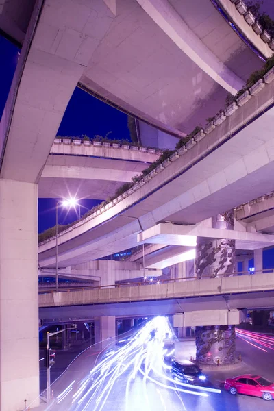 Auto Estradas Elevadas Intersecção Yan Road Chongging Xangai China Ásia — Fotografia de Stock