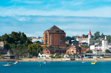 Cityscape of downtown Puerto Varas in the Chilean Lake District, Chile clipart