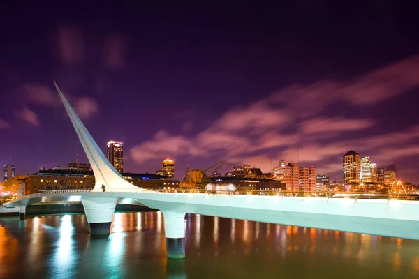 Bridge Named Puente Mujer City Skyline Puerto Madero Capital Federal — Stock Photo, Image