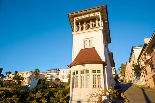 Valparaiso Valparaiso Region Chile South America Типові Будинки Пагорбах Серро — стокове фото