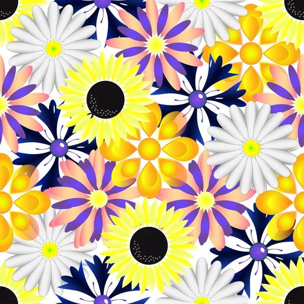 Çiçekler beyaz izole arka planda desen