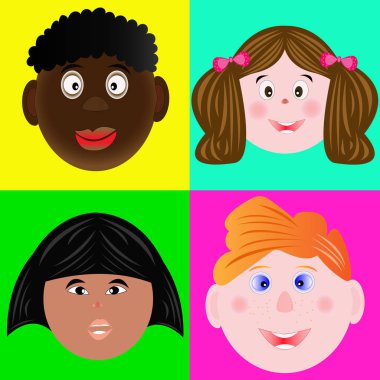 Mutlu erkek ve kız bir gülümseme ile