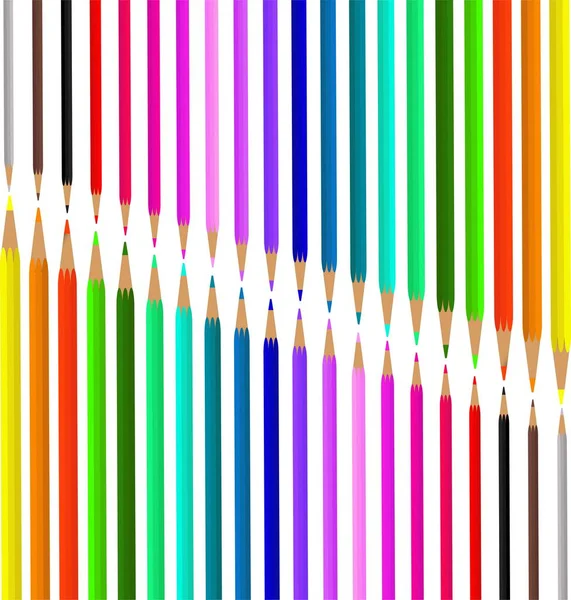 Färgpennor För Skolan Siffran För Utformningen Låda Med Pennor — Stock vektor