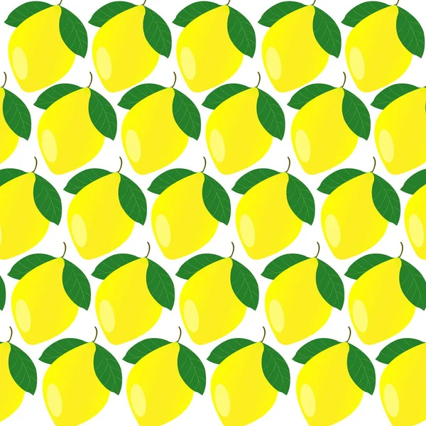 Zitronen Auf Weißem Isolierten Hintergrund Stockvektor