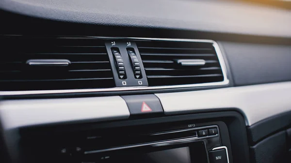 Botón Aire Acondicionado Dentro Coche Unidad Climatización Coche Nuevo Detalles —  Fotos de Stock