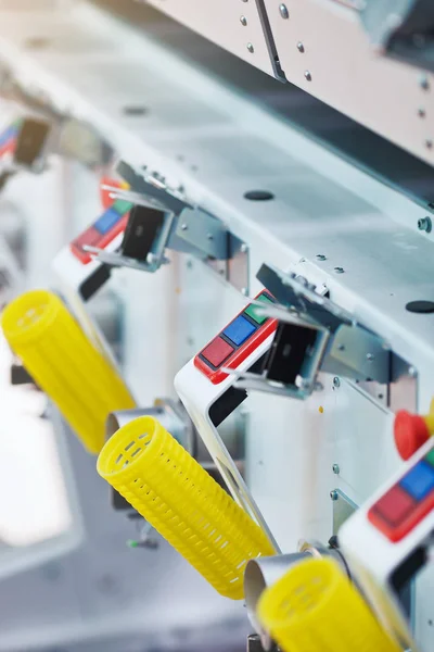 Fábrica Têxtil Fábrica Fabricação Fios Linhas Máquinas Automatizadas Para Fabricação — Fotografia de Stock