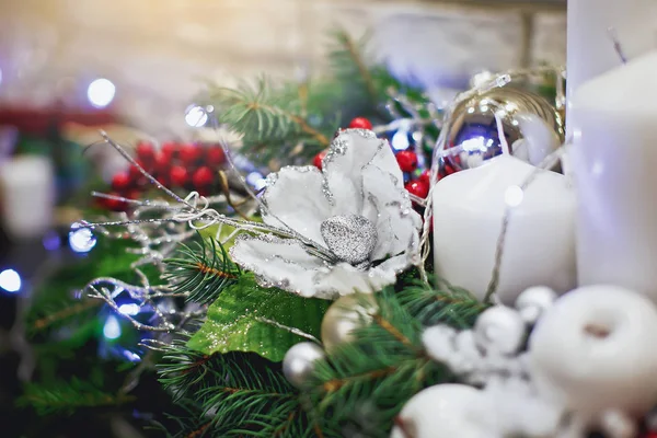 Natal Três Decorações Perto — Fotografia de Stock
