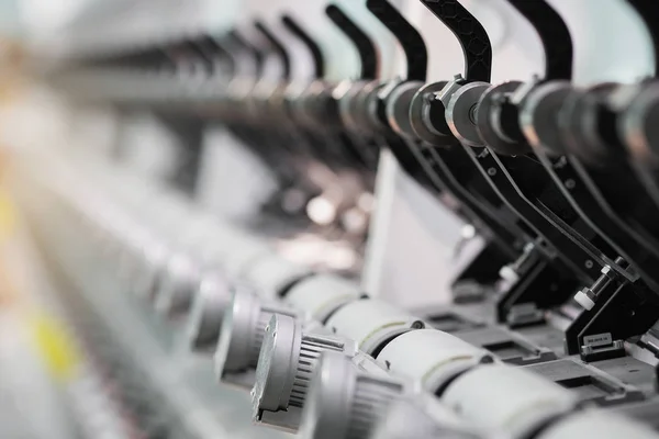 Dzianiny Fabryce Włókienniczej Spinning Linii Produkcyjnej Obrotowe Firmy Produkcji Maszyn — Zdjęcie stockowe