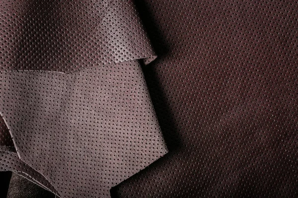 Ciemnobrązowa Skóra Dla Koncepcji Stylu Idea Rzemiosła Fine Leather Rzemiosło — Zdjęcie stockowe