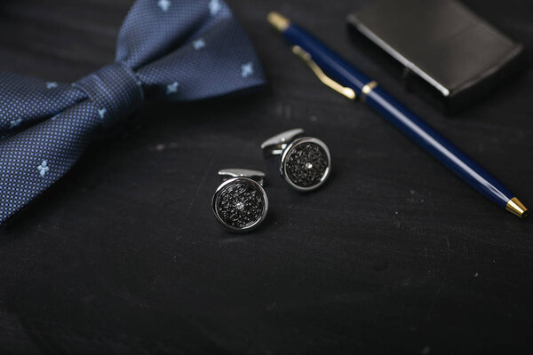 luxury men's cufflinks with pen