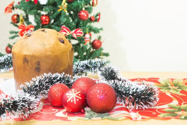 Panettone Gâteau Aux Fruits Confits Traditionnel Saison Noël Origine Milanaise — Photo