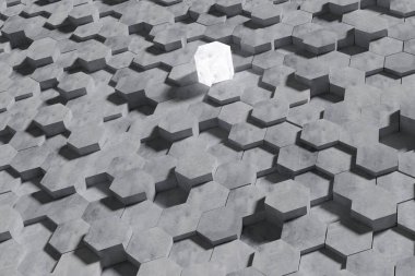 Altıgen şekilli beton bloklar duvar arka plan. Comp için resim