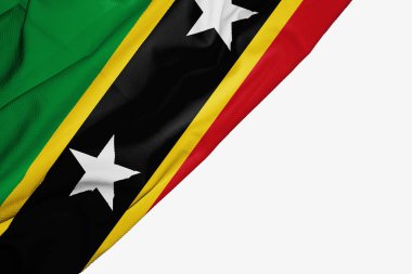 Saint Kitts ve Nevis kumaş bayrağı sizin tex için copyspace ile