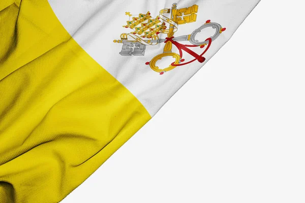 Bandera del Vaticano de tela con copyspace para su texto en blanco bac —  Fotos de Stock