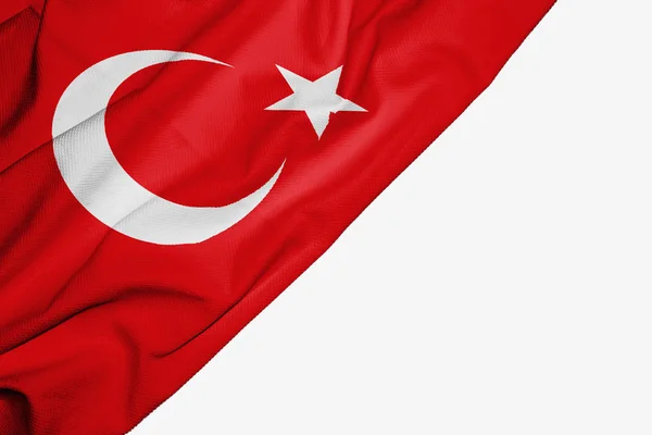 Turkije vlag van stof met copyspace voor uw tekst op wit terug — Stockfoto