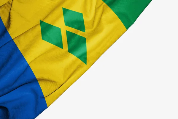 Drapeau Saint-Vincent-et-les Grenadines en tissu avec copyspace f — Photo