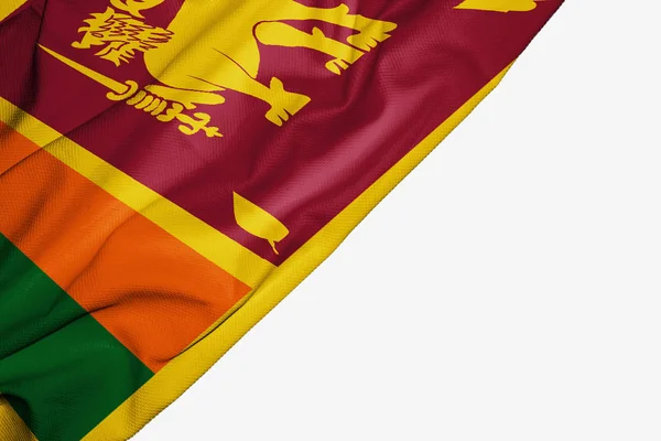 Sri lanka fahne aus stoff mit kopierplatz für ihren text auf weißem b — Stockfoto