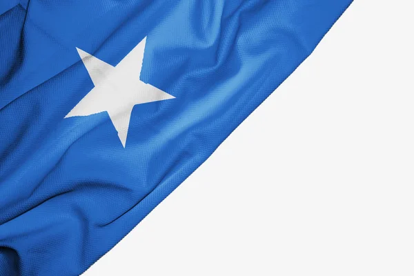 Сомалі прапор тканини з copyspace для вашого тексту на білому Баку — стокове фото