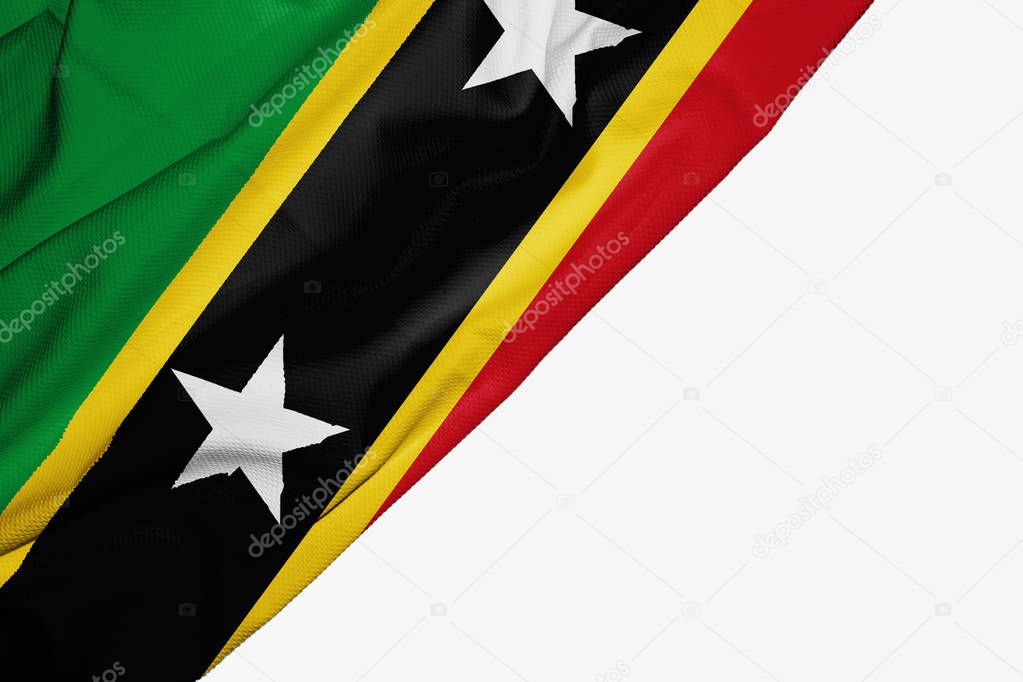 Saint Kitts and Nevis flag of fabric with copyspace for your tex
