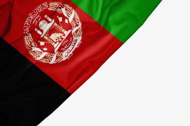 Beyaz metin için copyspace ile kumaş Afganistan bayrağı
