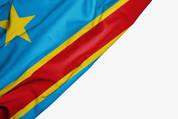 Democratic Republic of Congo flag of fabric with copyspace for y