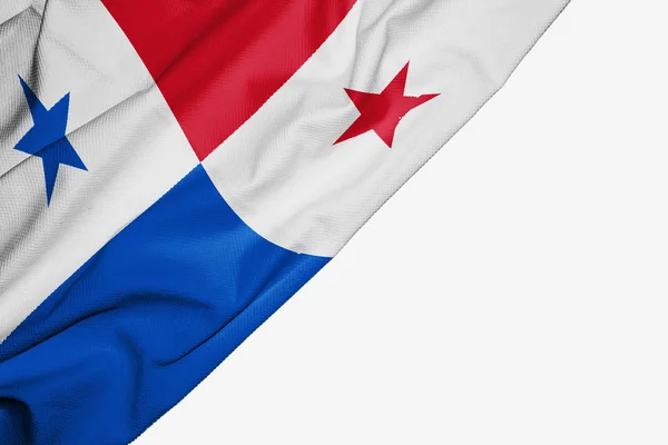 Panama vlag van stof met copyspace voor uw tekst op wit terug — Stockfoto